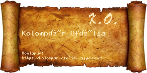 Kolompár Ofélia névjegykártya